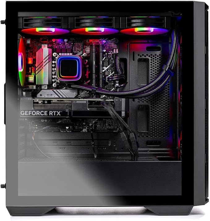 Skytech Rampage Gaming PC Desktop, Ryzen 7 9700X 3.8 GHz (5.5GHz Turbo Boost), NVIDIA RTX 5070 Ti 16GB GDDR7, 1TB Gen4 SSD, 32GB DDR5 RAM 5600 RGB, 850W Gold PSU, 360mm ARGB AIO, Wi-Fi, Win 11