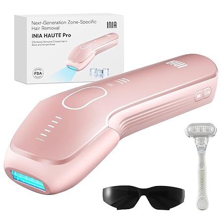 Laser Hair Removal with Ice-Cooling Care for Women and Men, HAUTE Pro Painless at-Home IPL Hair Remover for Coarse Hair in Bikini All Body Areas, Latest Generation for Effective Results (Pink)