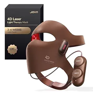 JOVS 4D Laser Mask, Red Light Therapy for Face with 850nm and 6x More Powerful Than LED, 1600mAh Rechargeable LED Face Mask for Anti-Aging, Skin Firming & Radiant Glow at Home Treatment